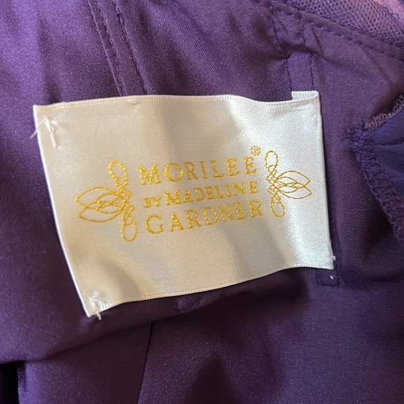 Morilee by Madeline Gardner V-neck Floor-Length Chiffon Evening Dress size 12 - Picture 11 of 14